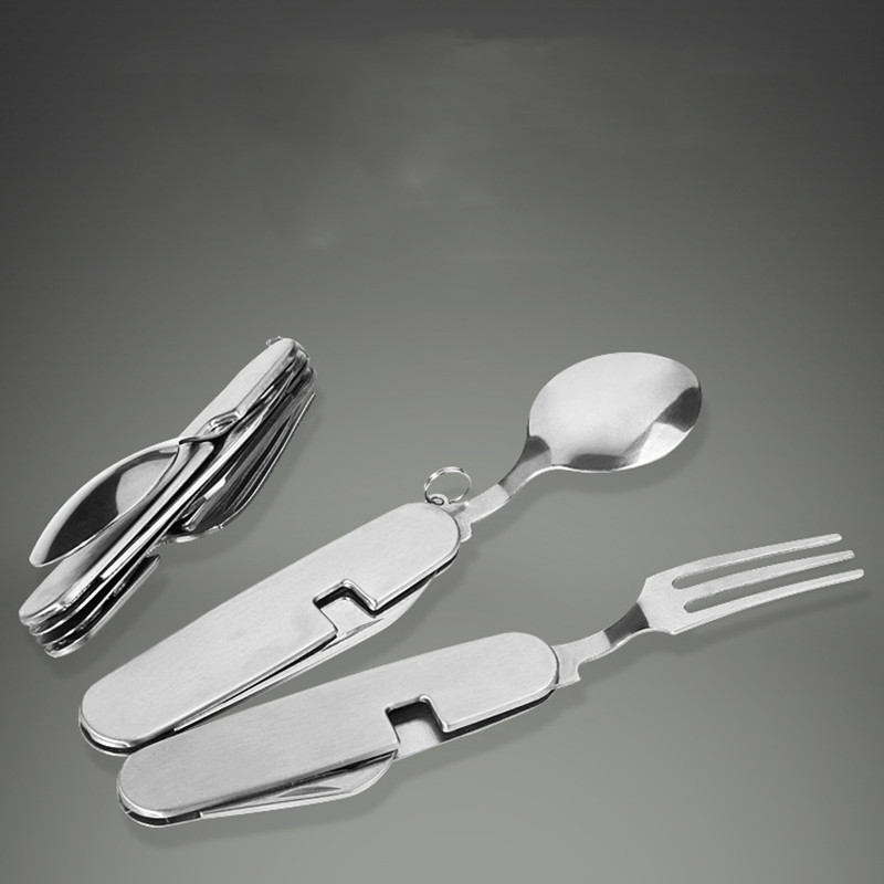 Camping Cooking Set For 4 - 4 In 1 Outdoor Tableware Set