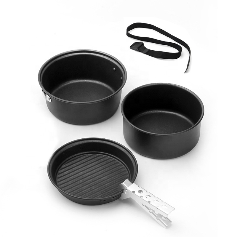 Camping Cooking Mess Kit - Outdoor Aluminum Camping Cookware Mess Kit,Folding