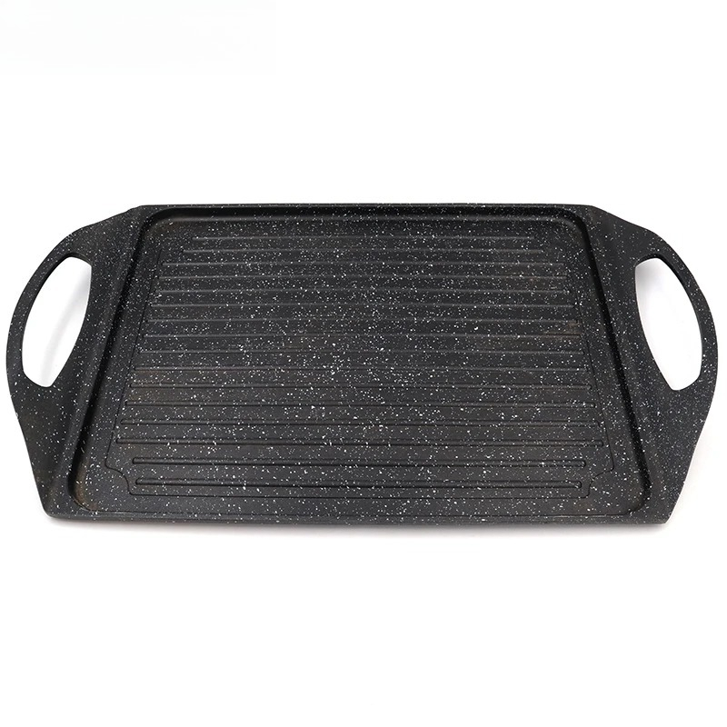 Camping Cooking Without Gas - Master Star-Flat Fry Pan, Granite Coating,
