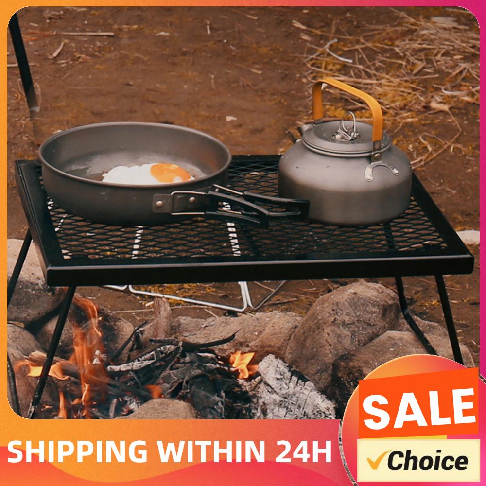 Camping Cooking Fire Pit - Campfire Grill Grate Folding Camp Fire