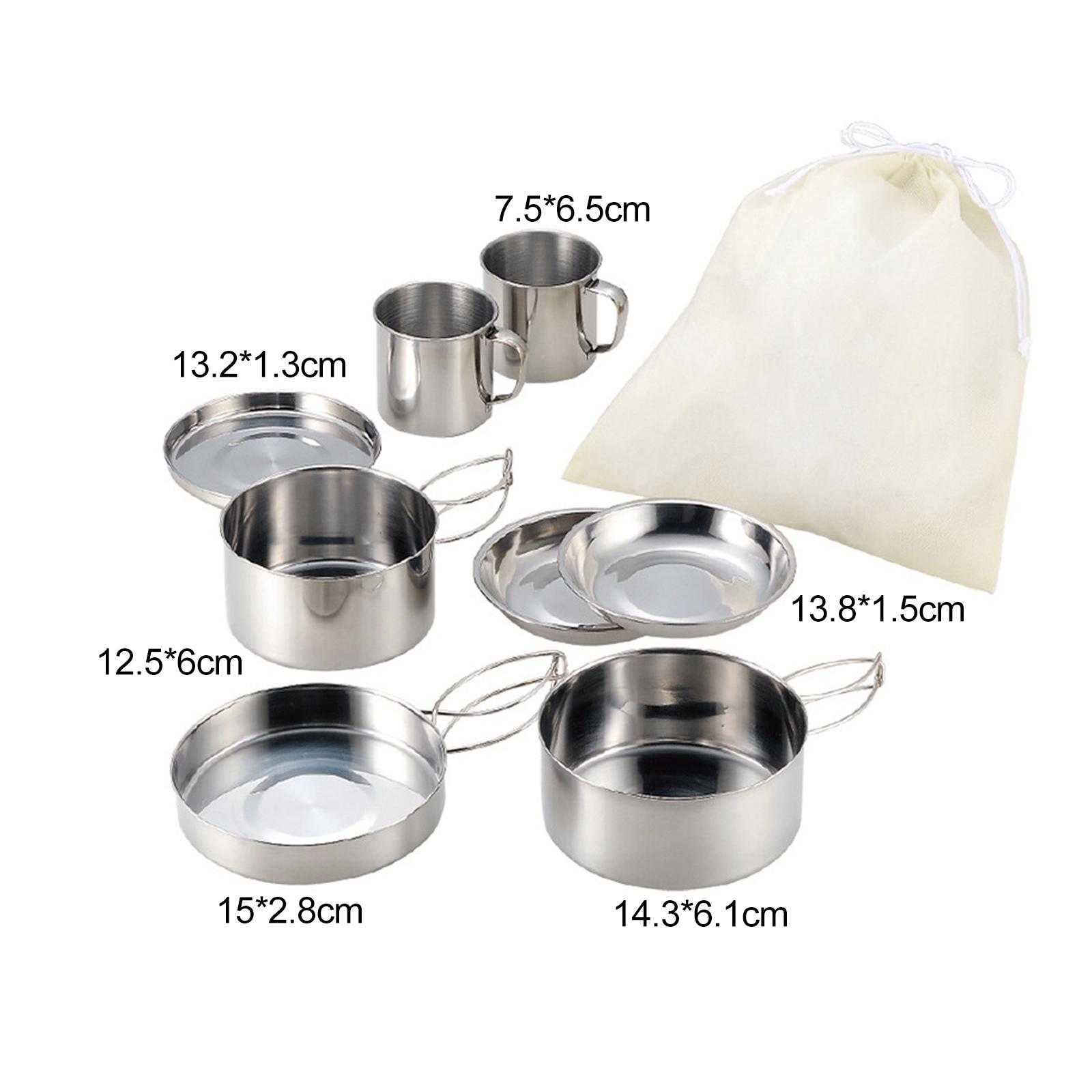 Camping Cooking Mess Kit - 8Pcs Camping Cookware Mess Kit Cooking