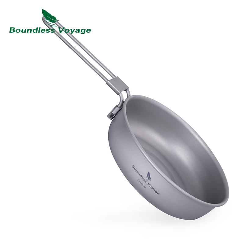 Camping Cooking Range - Boundless Voyage Ultra-light Titanium Frying Pan