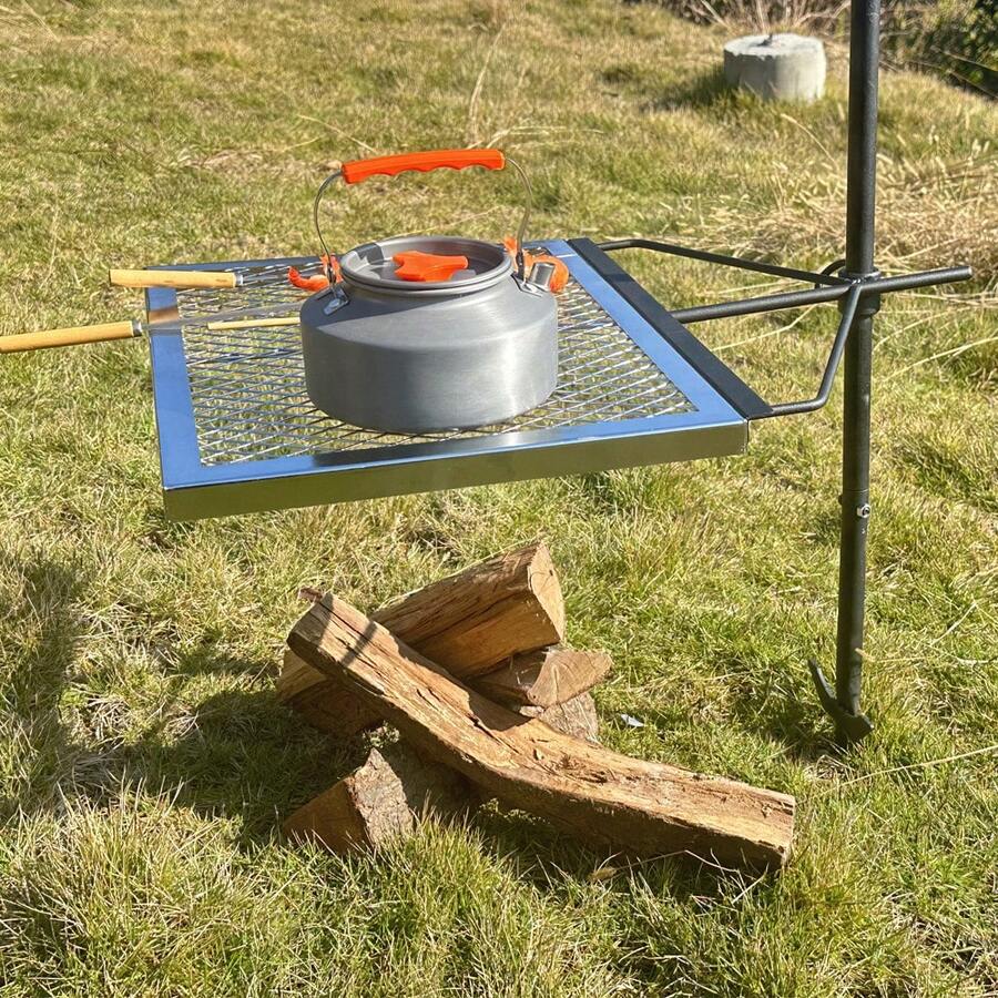 Camping Cooking Fire Pit - 360 ° Adjustable Rotating Campfire Grill,