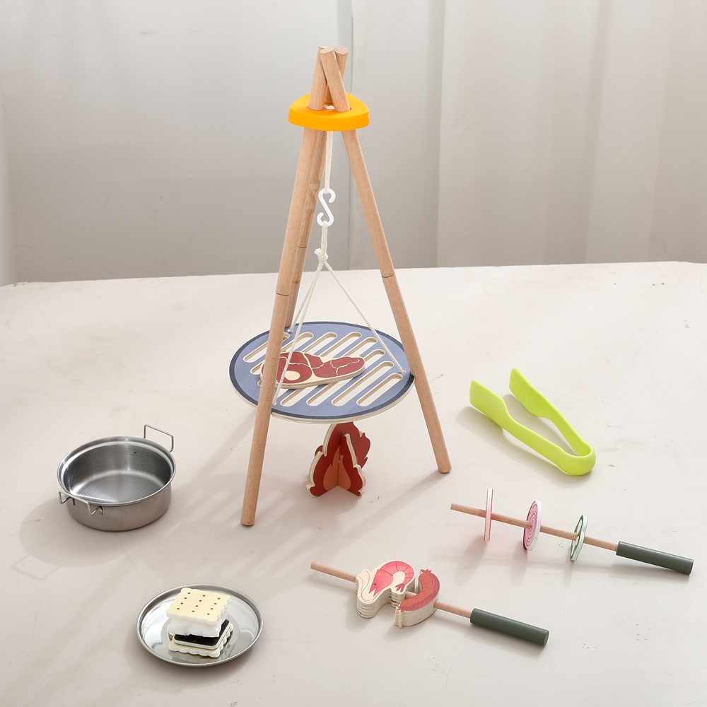 Camping Cooking Set For 4 - Montessori Cooking Experience Wooden Outdoor Camping