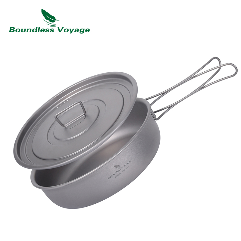 Camping Cooking Range - Boundless Voyage Titanium Frying Pan with
