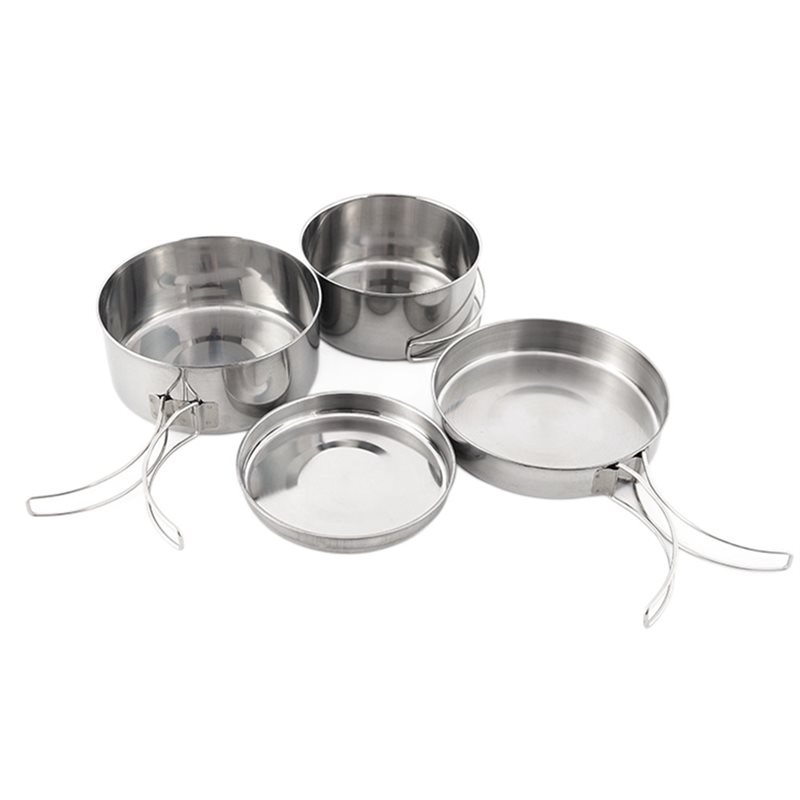 Camping Cooking Set For 4 - 【BIG SALE】Stainless Steel 4-Piece Camping Cookware