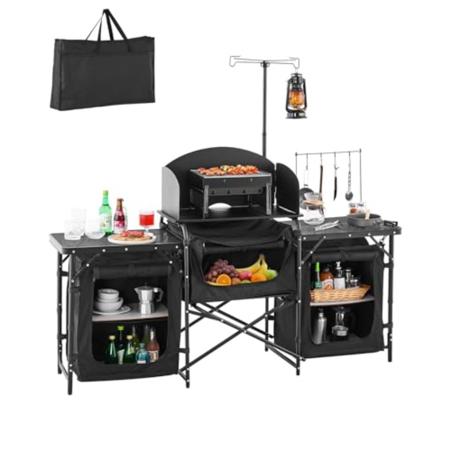 Camping Cooking Kitchen - Camping Kitchen Table, Outdoor Camp Cooking