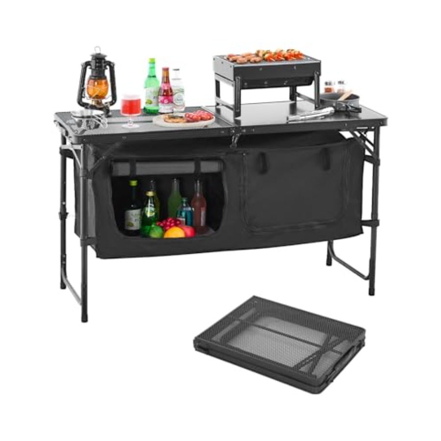 Camping Cooking Kitchen - Camping Kitchen Table, Folding Outdoor Cooking