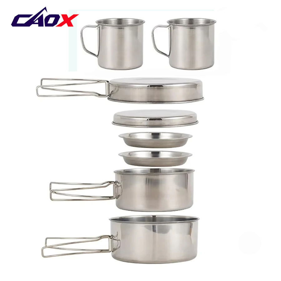 CAOX 8pcs/Set Camping Cookware - Camping Cooking Mess Kit recension och pris