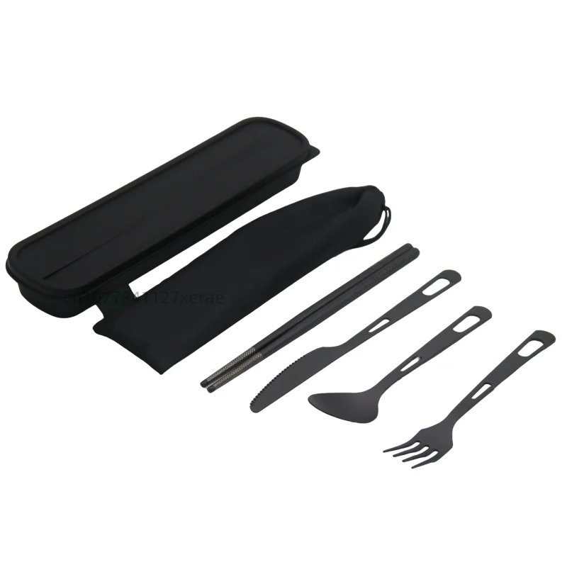 Pure Titanium Black Tableware  - Camping Cooking Set For 4 recension och pris