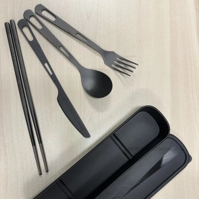 Pure Titanium Black Tableware  - Camping Cooking Set For 4 recension och pris