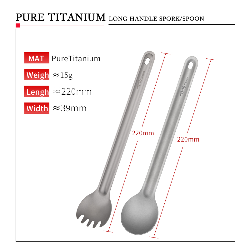 TiTo Titanium Spork Spoon Long - Camping Cooking Basket recension och pris