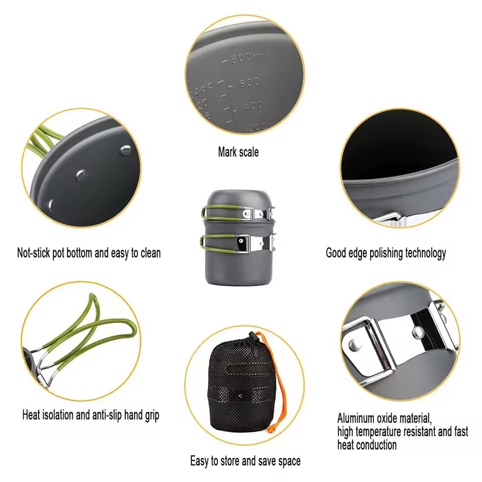 Ultralight Camping Cookware Me - Camping Cooking Mess Kit recension och pris