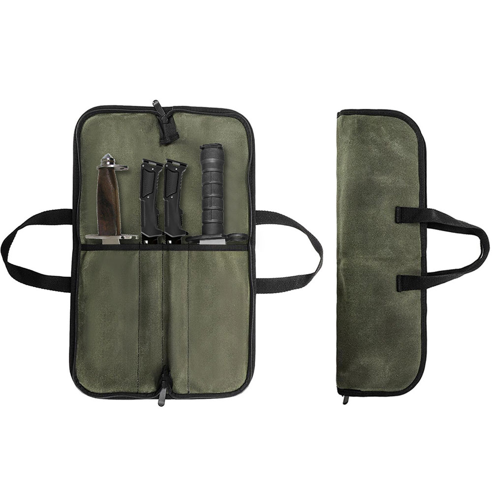 Waxed Canvas Knife Roll Bag Mu - Camping Hiking Cooking recension och pris