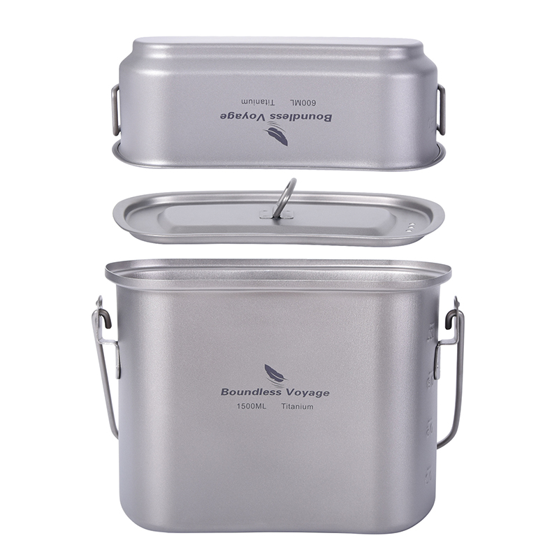 1.5L Outdoor Military Canteen  - Camping Cooking Mess Kit recension och pris