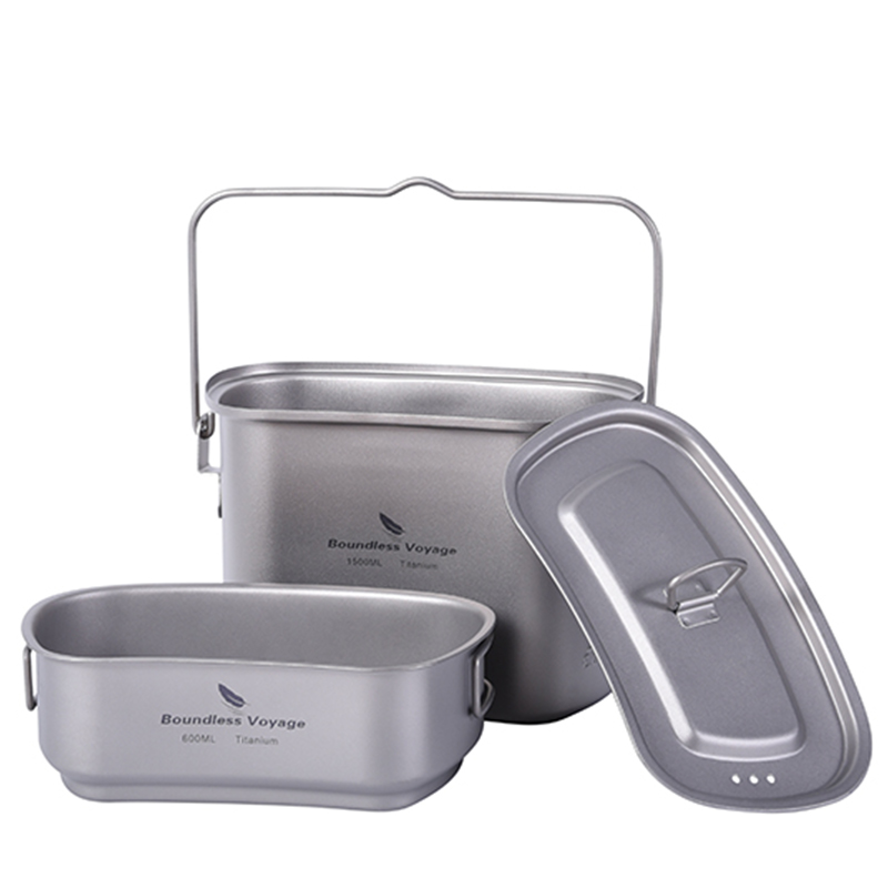 1.5L Outdoor Military Canteen  - Camping Cooking Mess Kit recension och pris