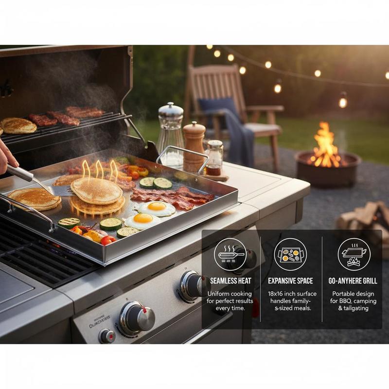 Universal Flat Top Griddle 18x - Camping Hiking Cooking recension och pris