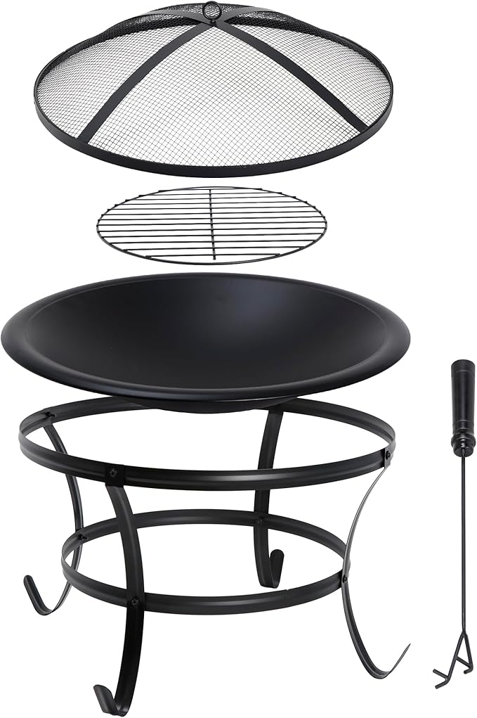 BBQ Grill Outdoor Wood Burning - Camping Cooking Fire Pit recension och pris