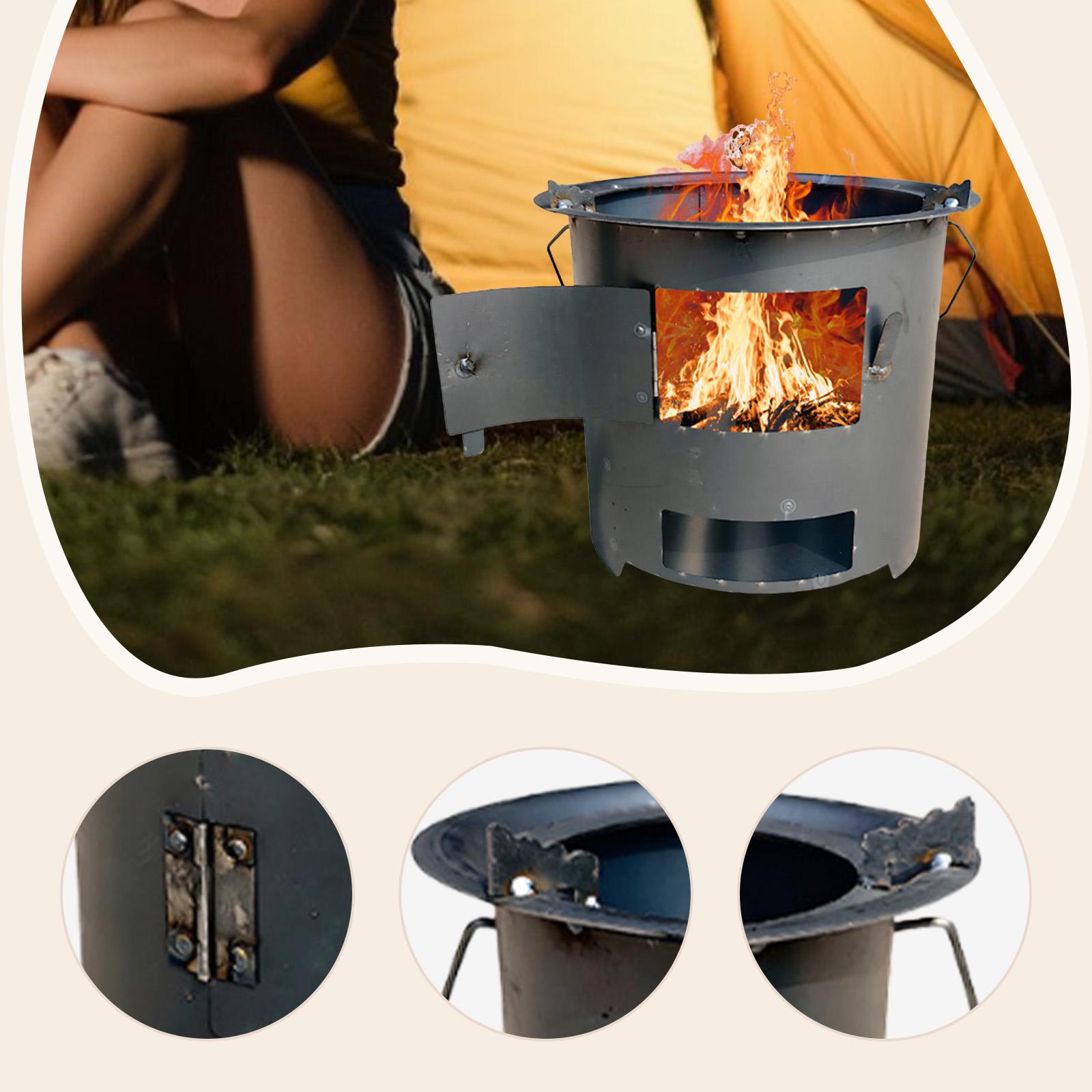 Camping Wood Stove Folding Iro - Camping Cooking Fire Pit recension och pris