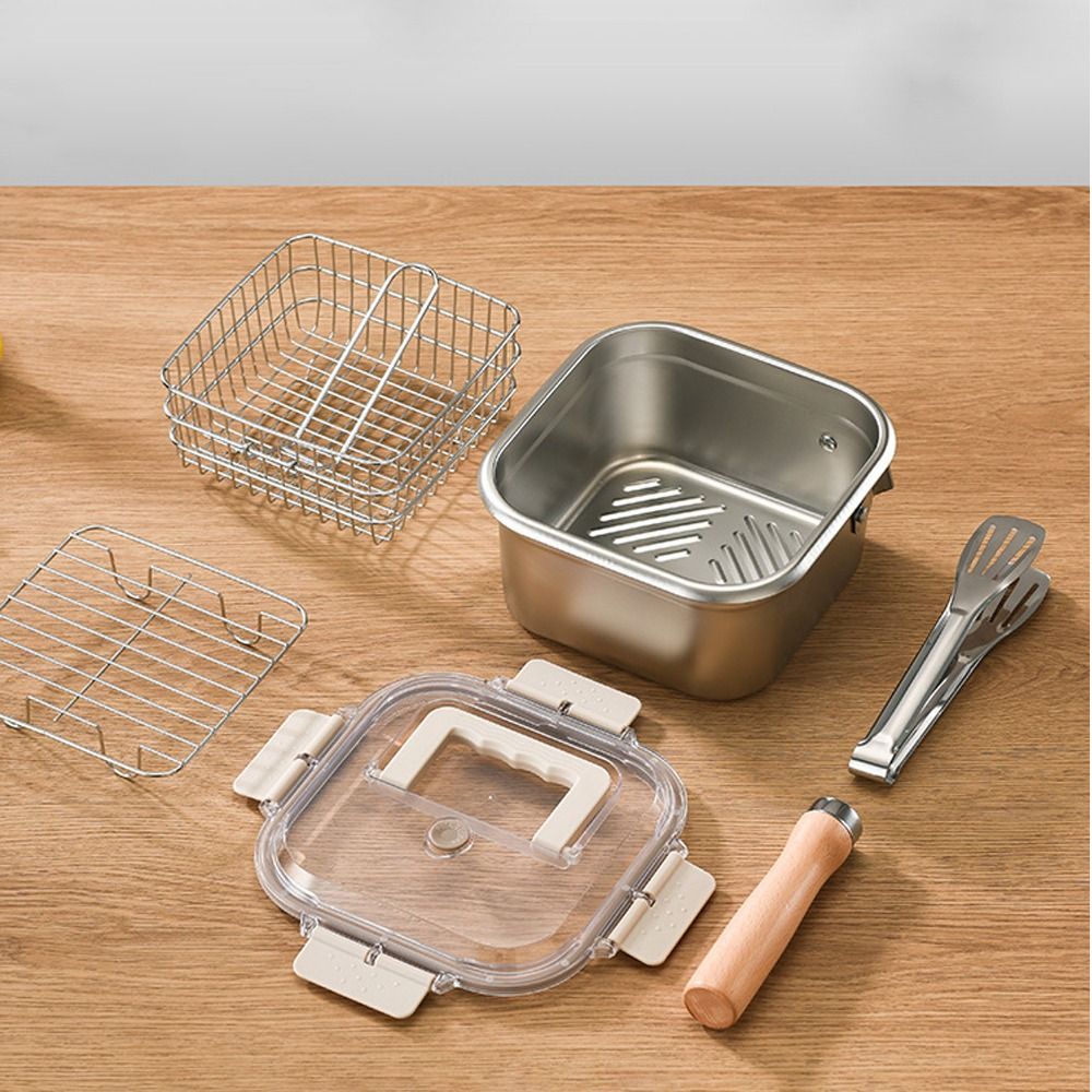 Portable Stainless Steel Fryin - Camping Cooking Basket recension och pris