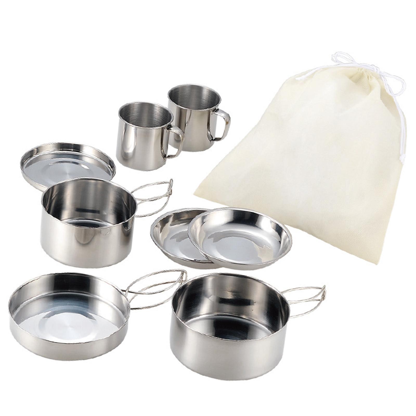 8Pcs Camping Cookware Mess Kit - Camping Cooking Mess Kit recension och pris