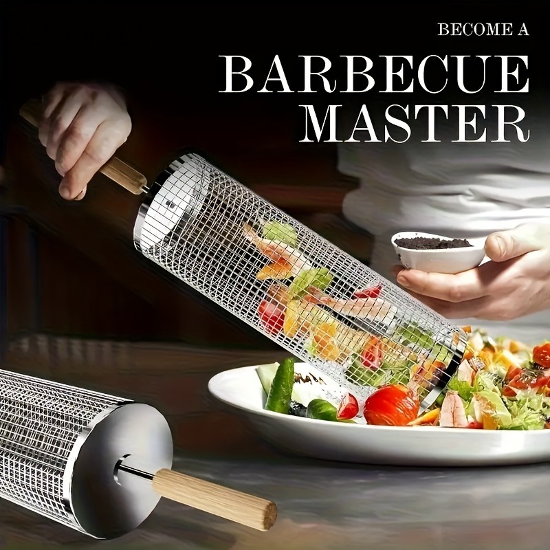 Round Barbecue Grill Basket Se - Camping Cooking Basket recension och pris