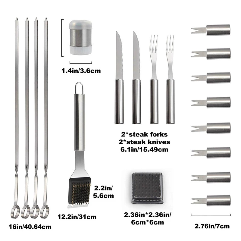 BBQ Tools Set Barbecue Grillin - Camping Cooking Set For 4 recension och pris