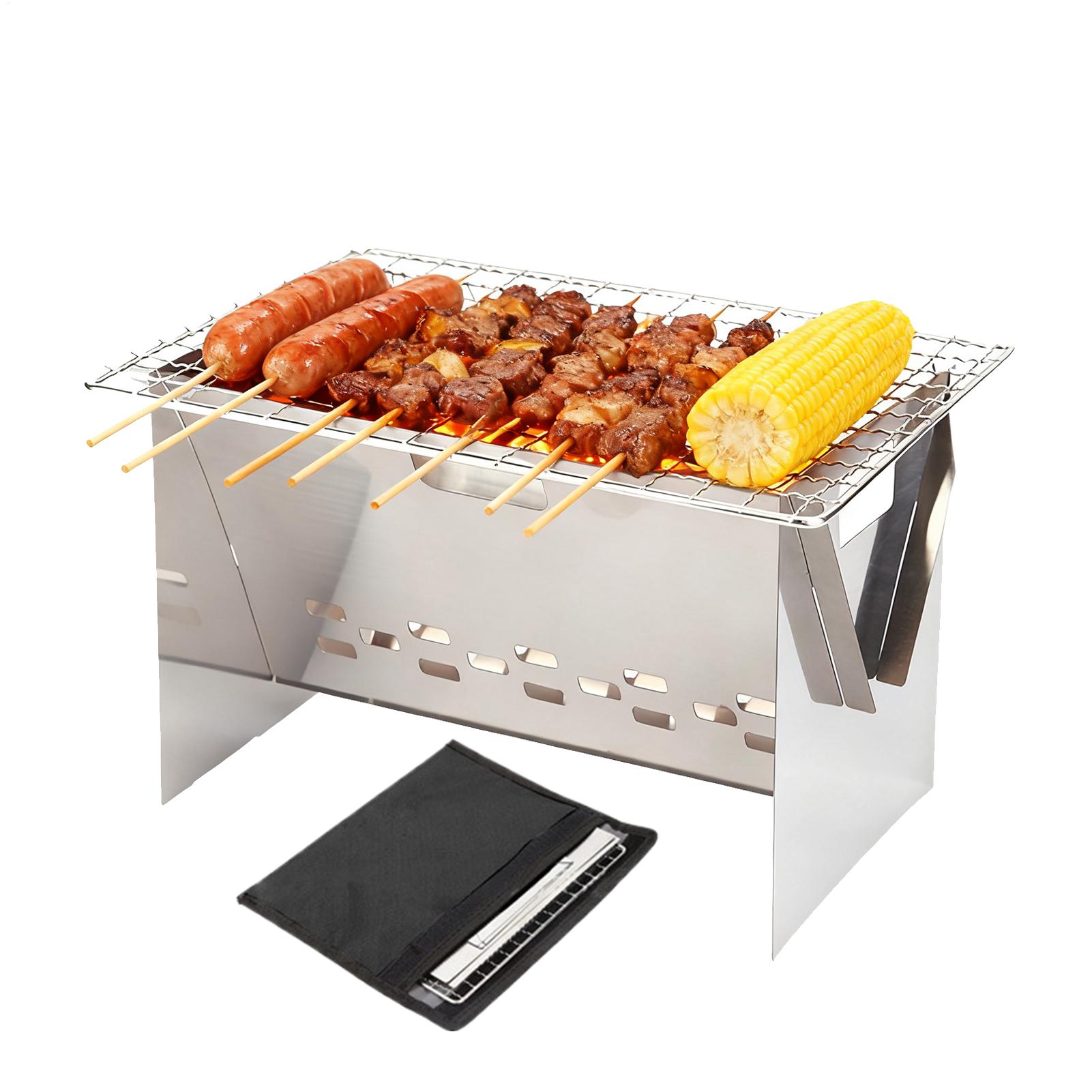 Stainless steel Charcoal Grill - Camping Cooking Fire Pit recension och pris