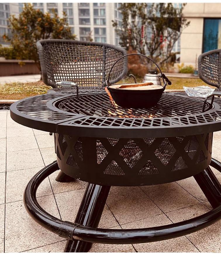 Large Outdoor Wood Burning Fir - Camping Cooking Fire Pit recension och pris