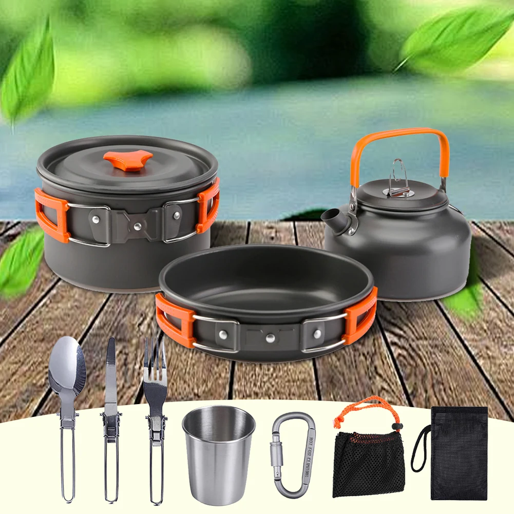 Camping Cookware Kit Kettle Po - Camping Hiking Cooking recension och pris