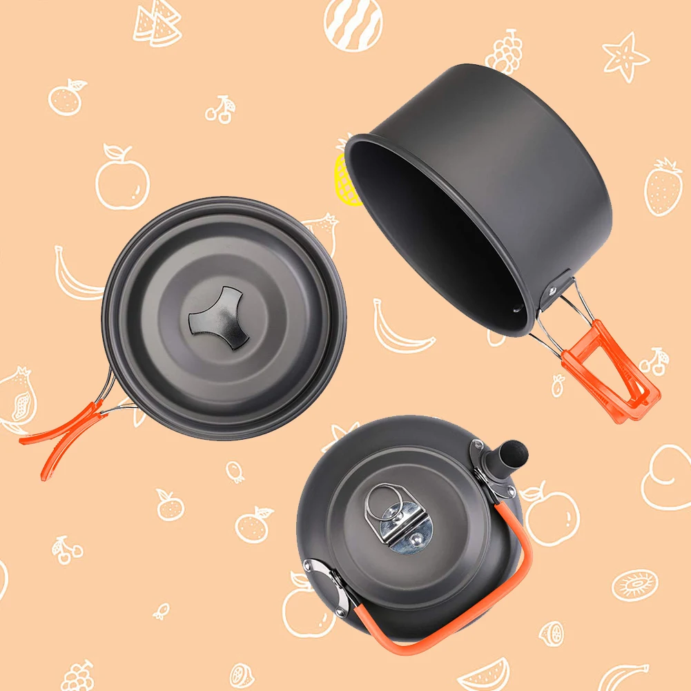 Camping Cookware Kit Kettle Po - Camping Hiking Cooking recension och pris