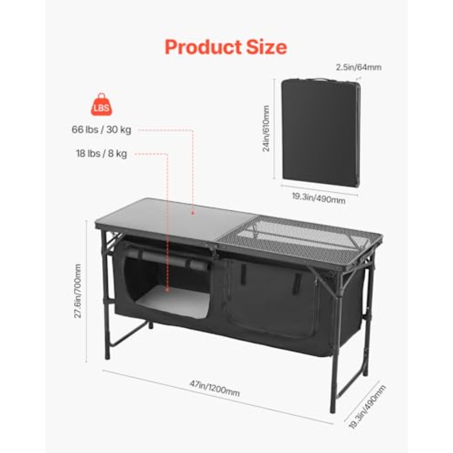 Camping Kitchen Table, Folding - Camping Cooking Kitchen recension och pris