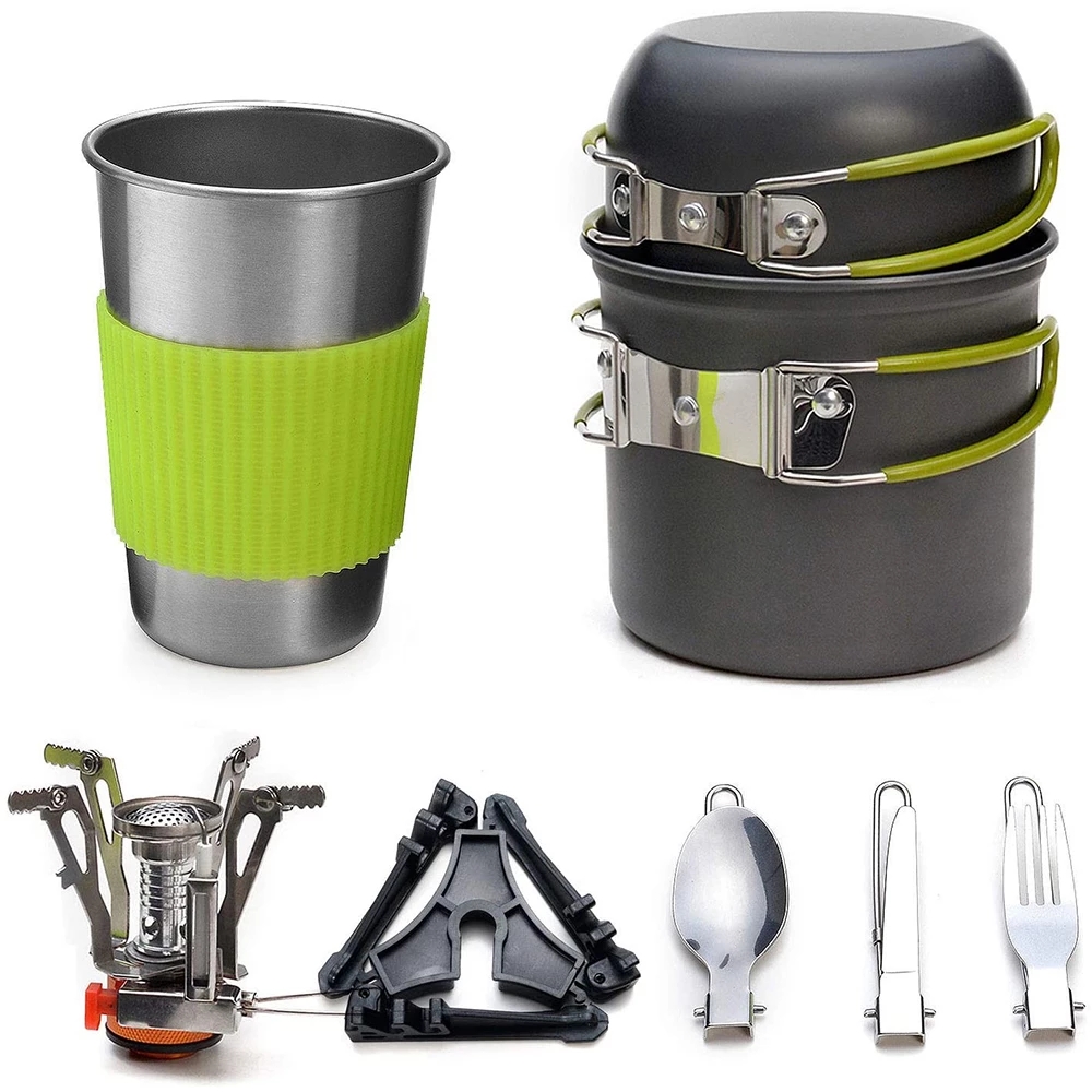 Camping Cookware Kit with Stov - Camping Cooking Fire Pit recension och pris