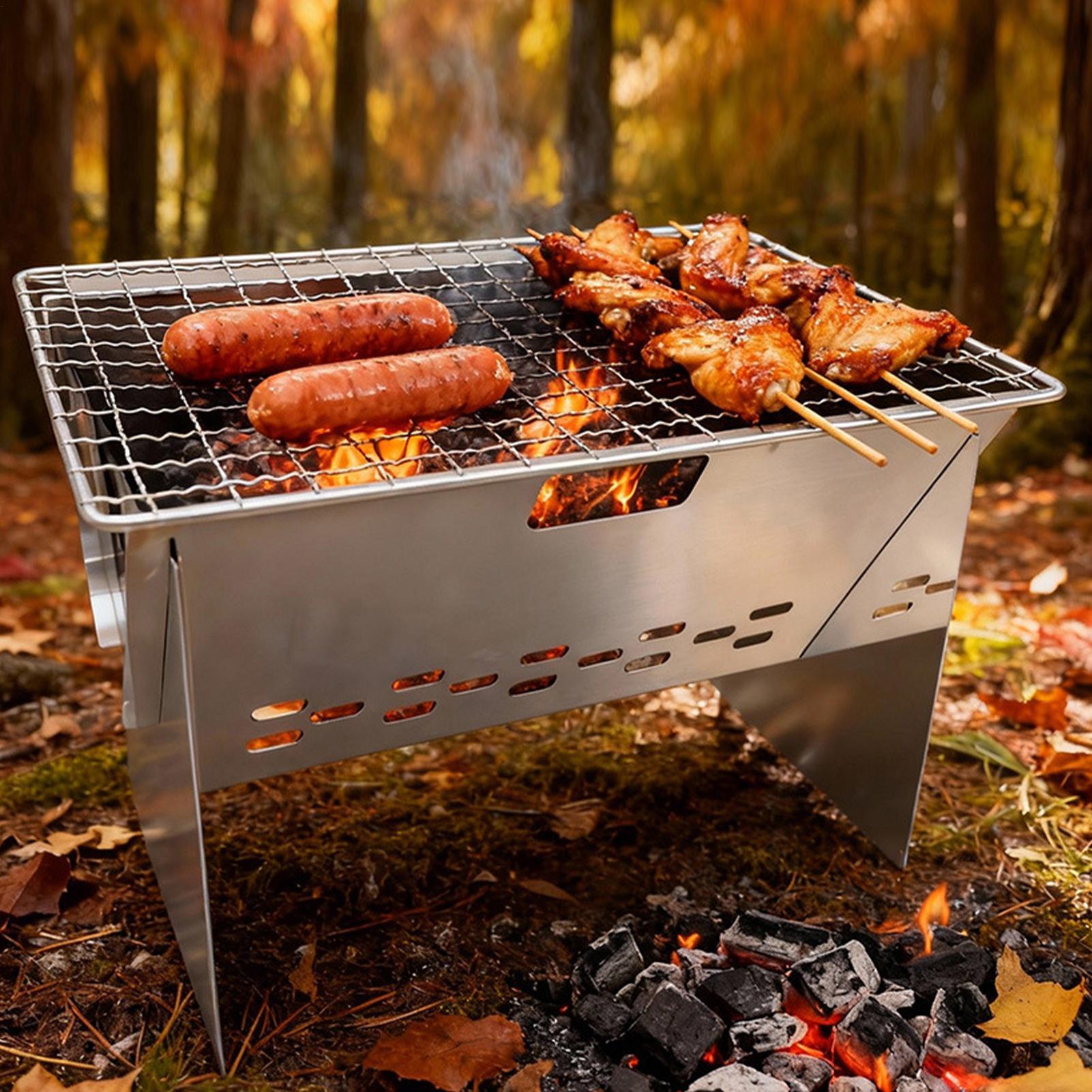 Foldable Portable Charcoal Gri - Camping Cooking Fire Pit recension och pris