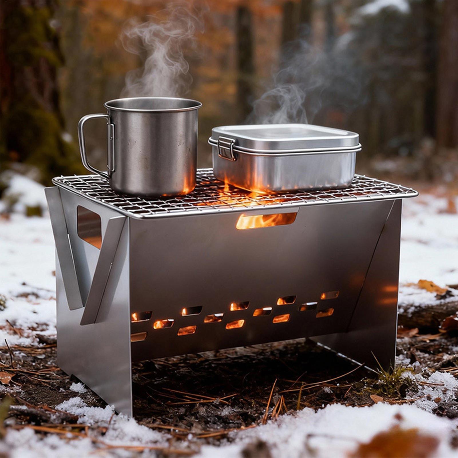 Foldable Portable Charcoal Gri - Camping Cooking Fire Pit recension och pris