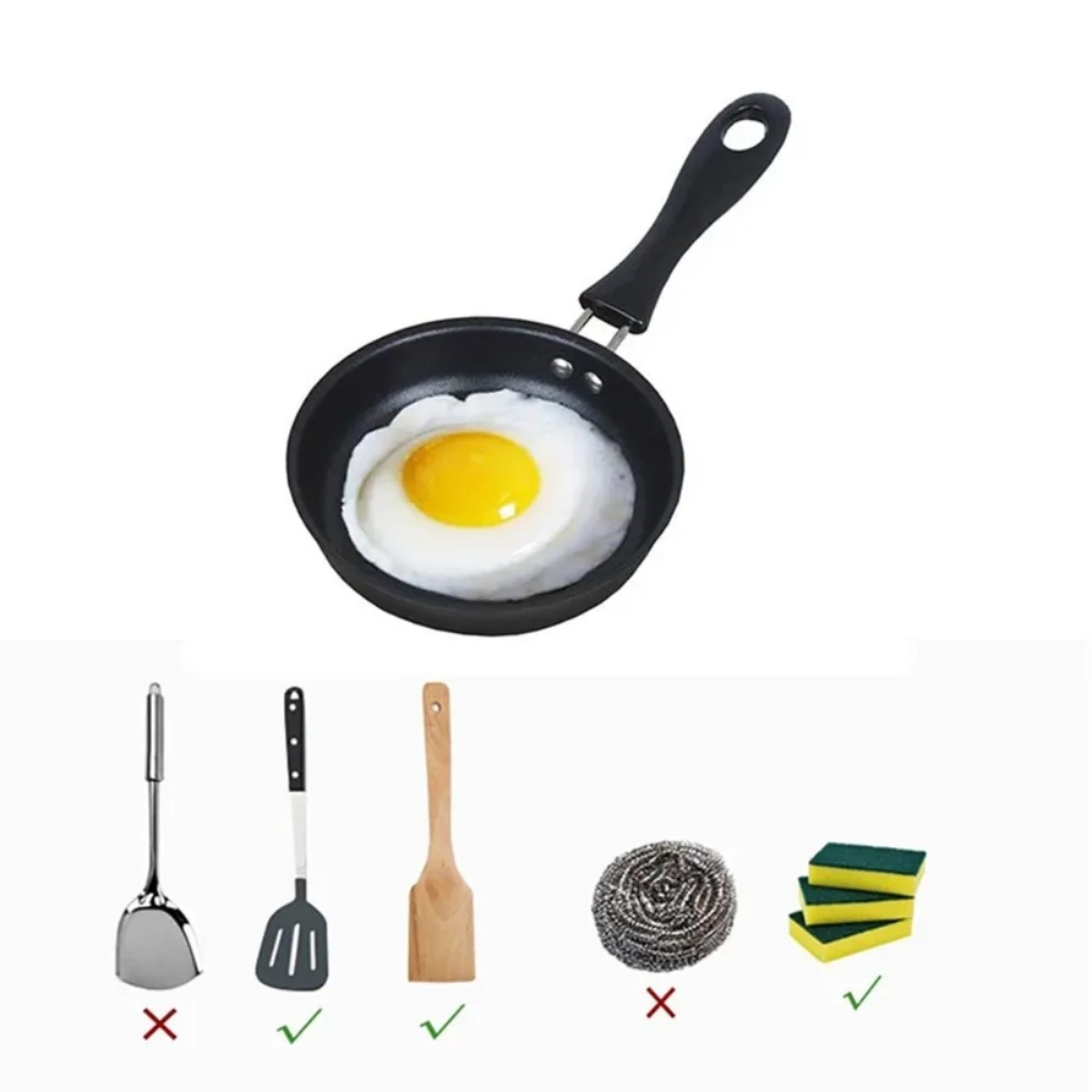Mini Frying Pan with Handle Po - Camping Cooking Without Gas recension och pris