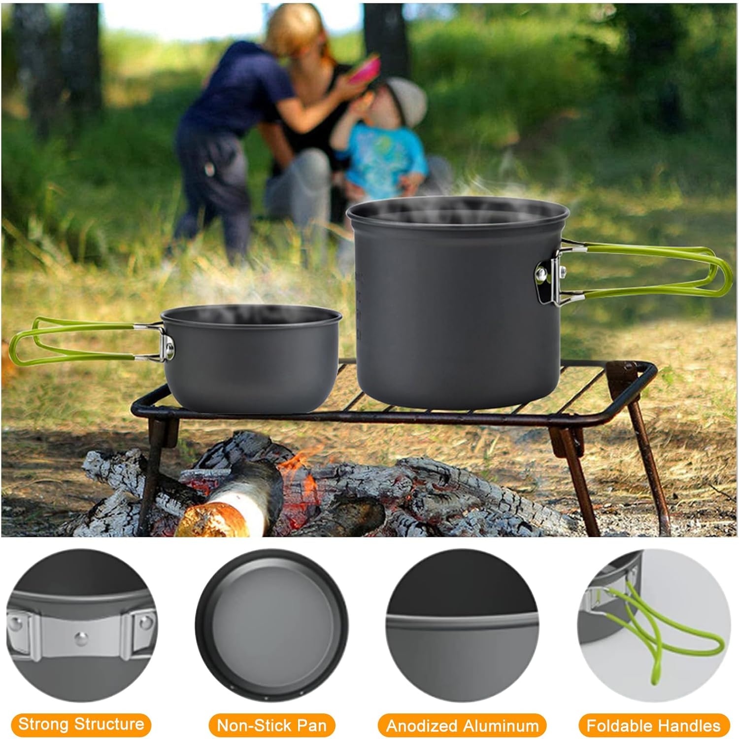 Camping Cookware Mess Kit Back - Camping Cooking Mess Kit recension och pris