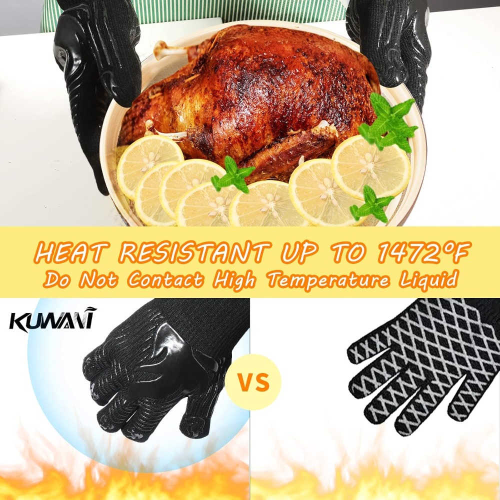 BBQ Gloves, 1472°F Heat Resist - Camping Cooking Kitchen recension och pris